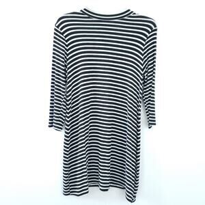 Fantastic Fawn Black White Strip Dress High Neck